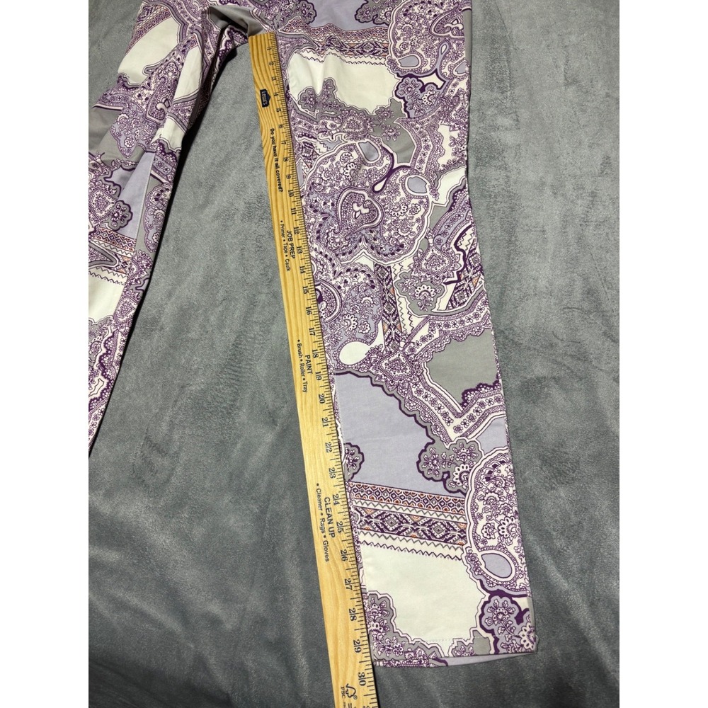 Chicos Womens Size US 10R Chico Size 1.5R White Purple Paisley Pants Jeggings - Picture 8 of 8
